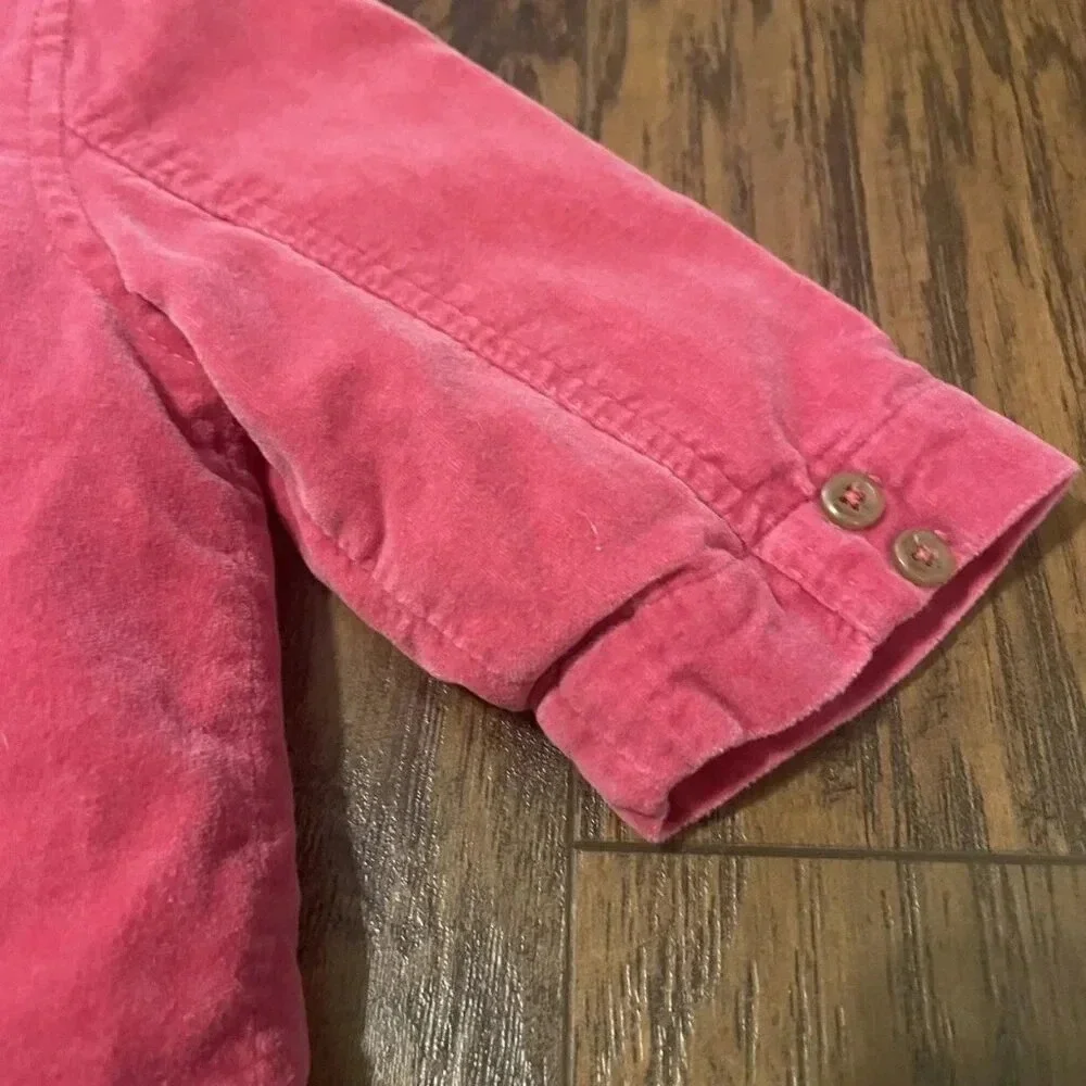 Genuine Kids by OshKosh 6 Months Pink Velvet Coat, Girl, Buttons, Quilted